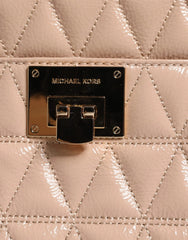 Michael Kors Peach Quilted Leather Logo Crossbody VIVIANNE Messenger Bag - Cross Body Bags