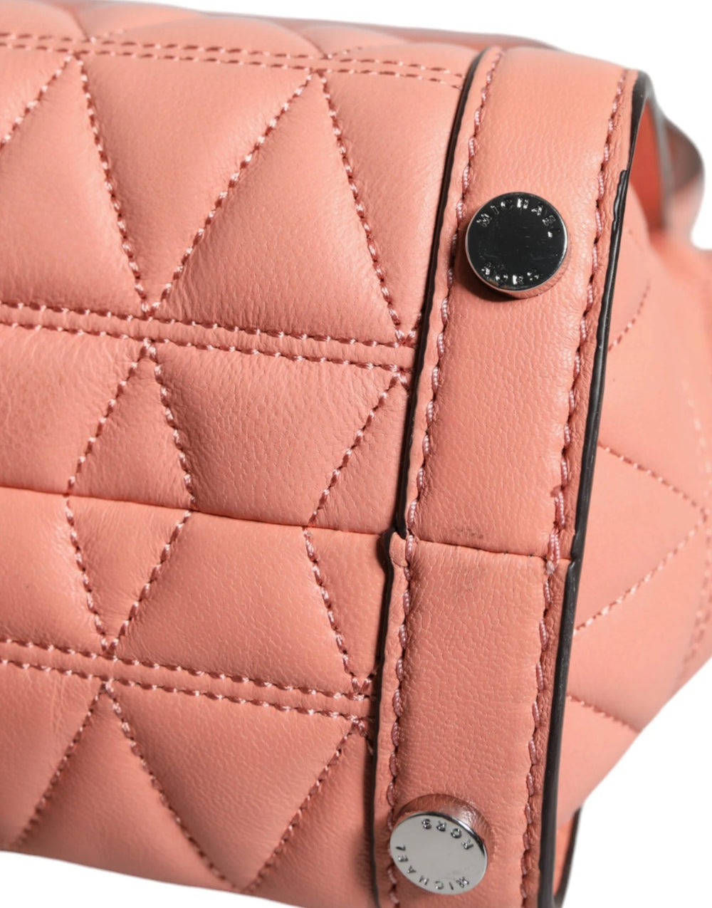 Michael Kors Peach Quilted Leather Logo Crossbody VIVIANNE Messenger Bag - Cross Body Bags