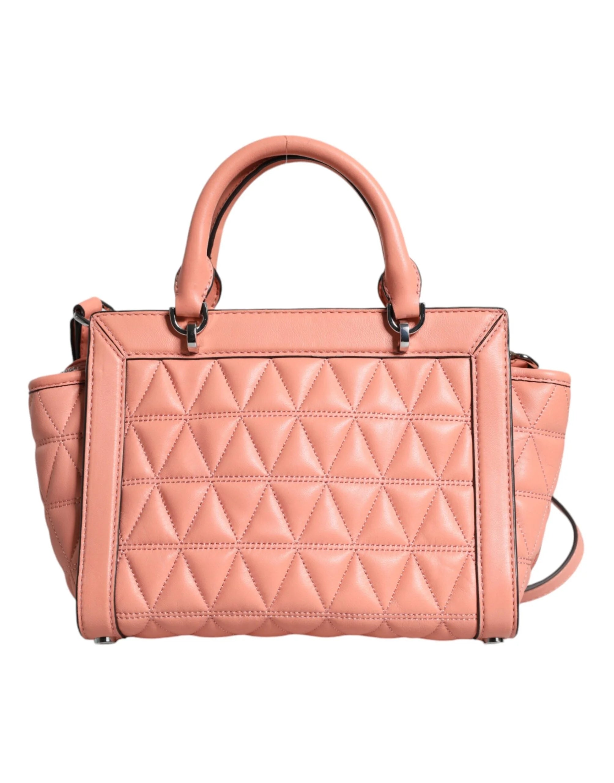 Michael Kors Peach Quilted Leather Logo Crossbody VIVIANNE Messenger Bag - Cross Body Bags