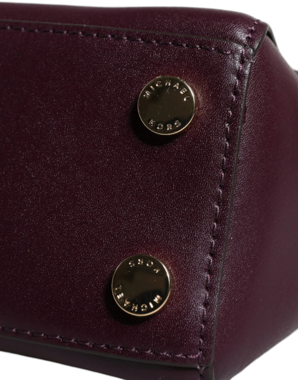 Michael Kors Purple Leather Logo Plaque Crossbody MINDY Satchel Bag - Cross Body Bags