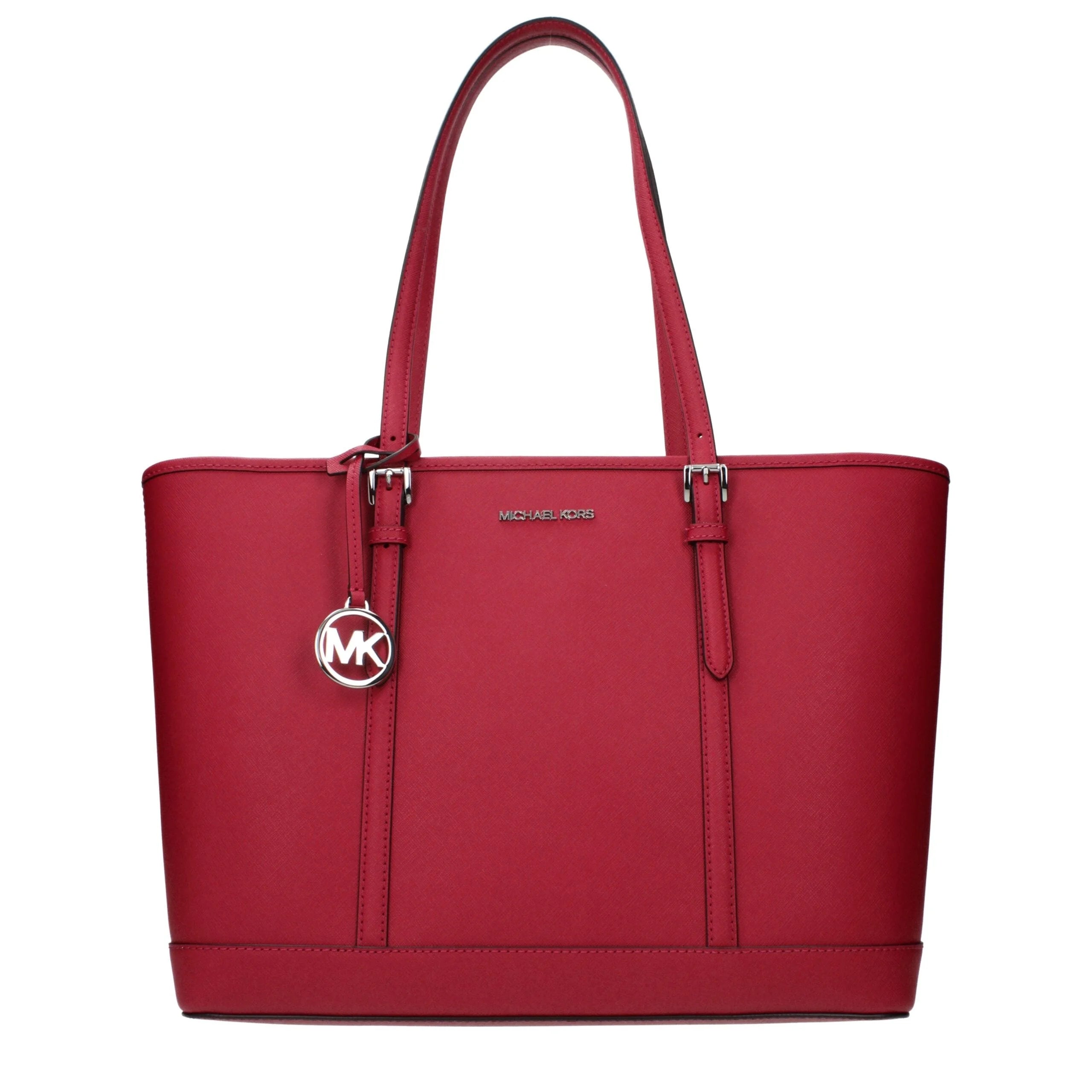 حقيبة كتف جلدية حمراء من Michael Kors