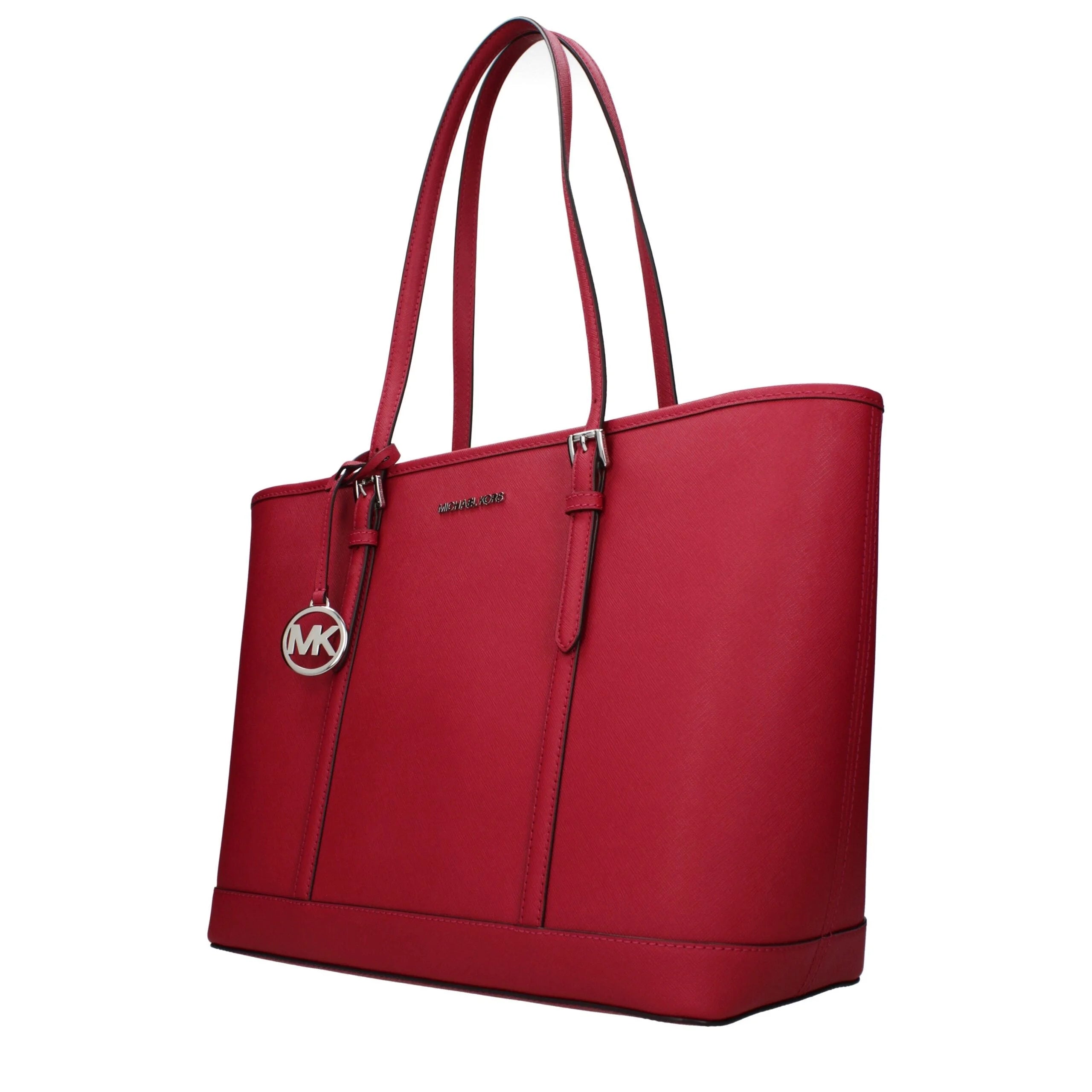 حقيبة كتف جلدية حمراء من Michael Kors