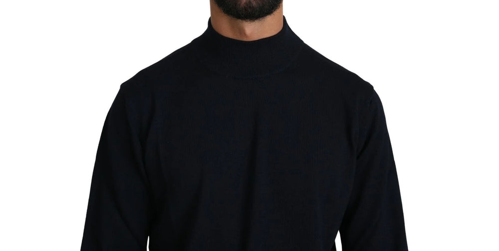 MILA SCHÖN Dark Blue Crewneck Pullover 100% Wool Sweater - Sweaters