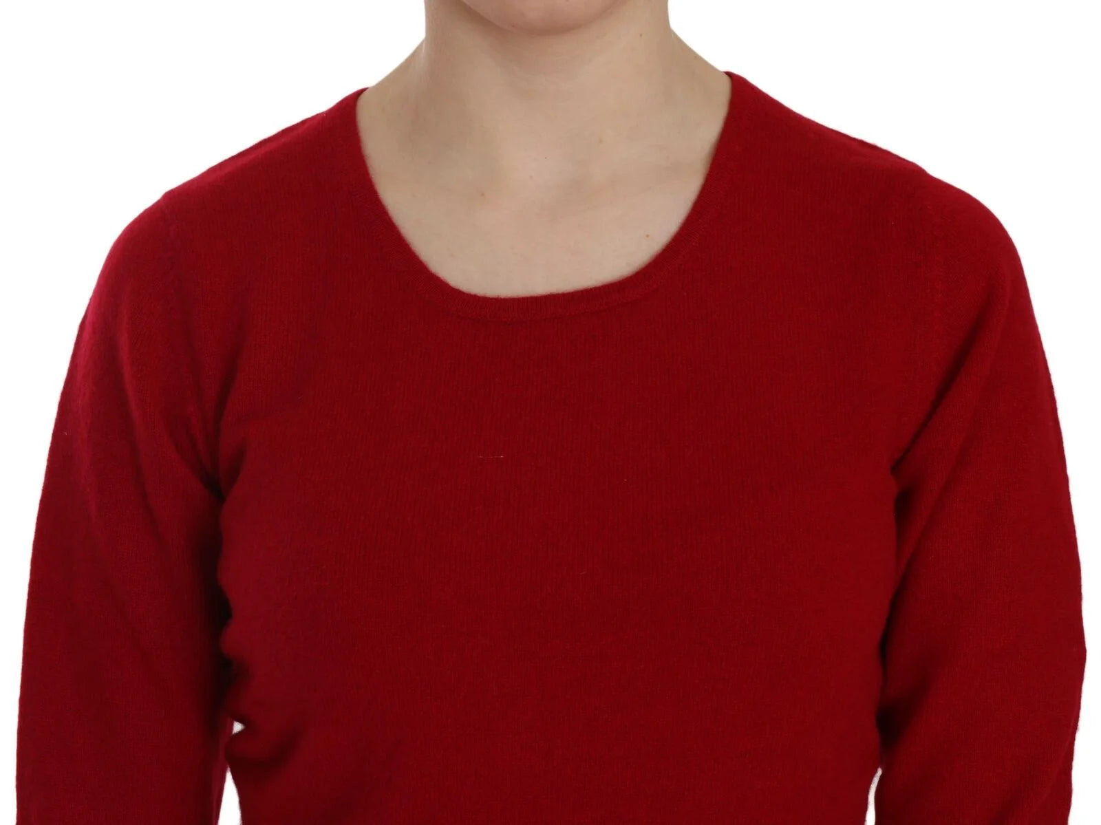 MILA SCHÖN Red Round Neck Pullover Cashmere Sweater - Sweaters