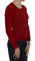 MILA SCHÖN Red Round Neck Pullover Cashmere Sweater - Sweaters