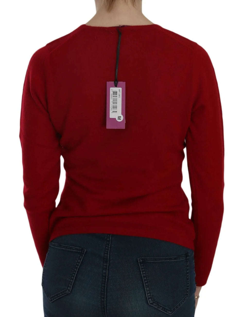 MILA SCHÖN Red Round Neck Pullover Cashmere Sweater - Sweaters
