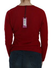 MILA SCHÖN Red Round Neck Pullover Cashmere Sweater - Sweaters