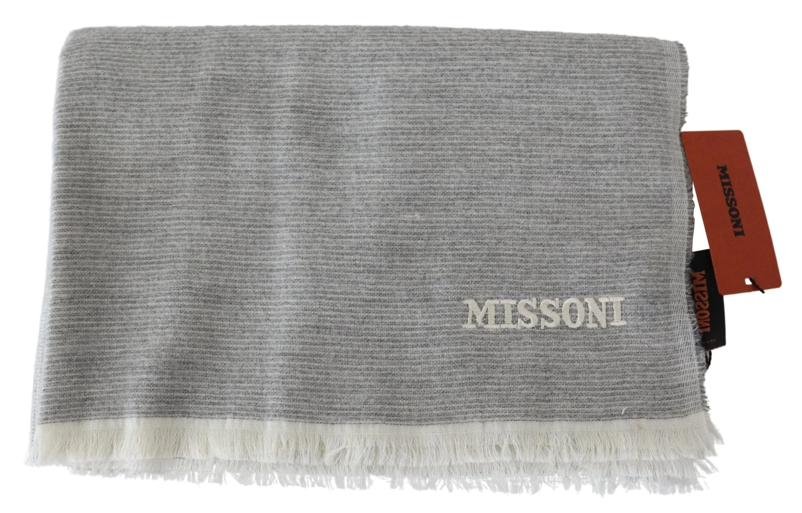 Missoni Beige 100% Wool Unisex Neck Wrap Scarf - Scarves & Shawls