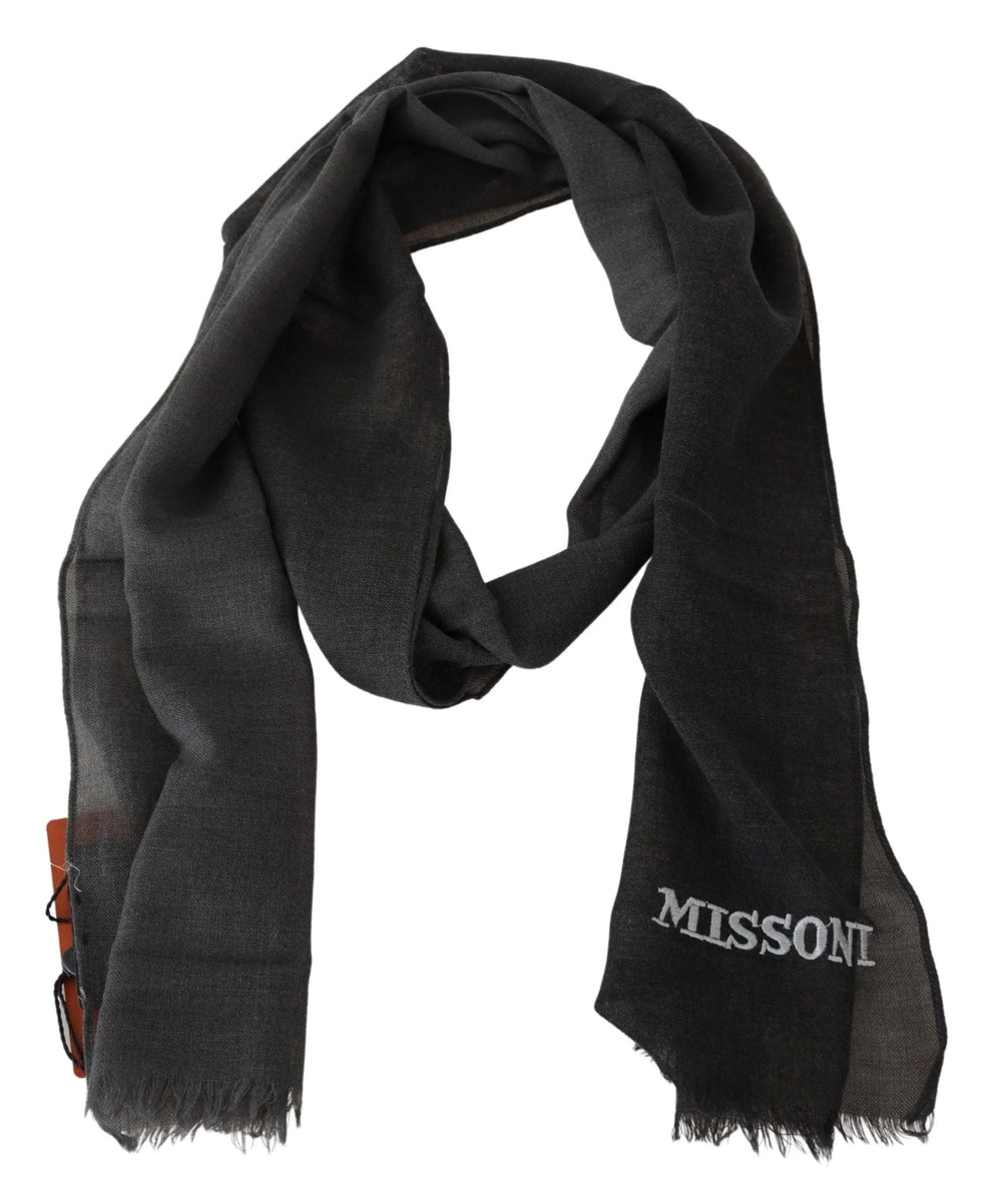 Missoni Black 100% Wool Unisex Neck Wrap Scarf - Scarves & Shawls