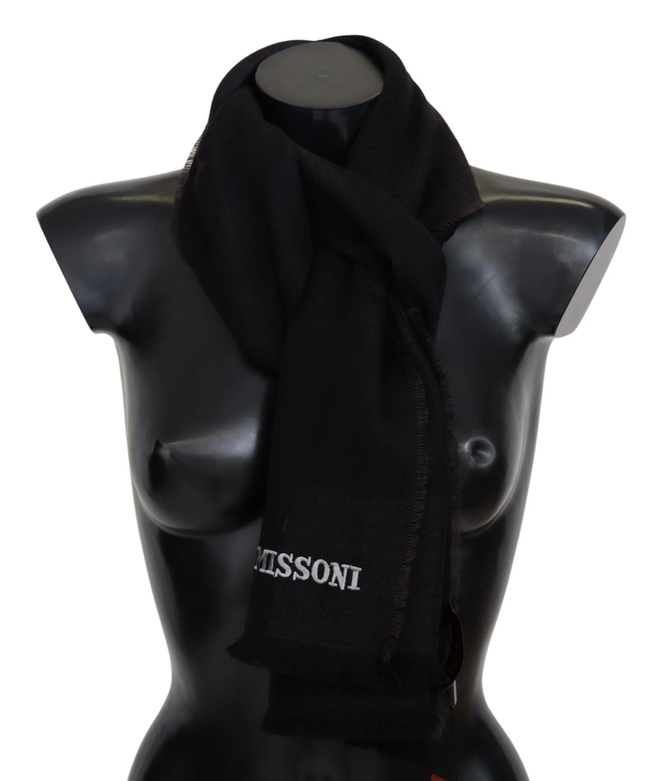 Missoni Black 100% Wool Unisex Neck Wrap Scarf - Scarves & Shawls