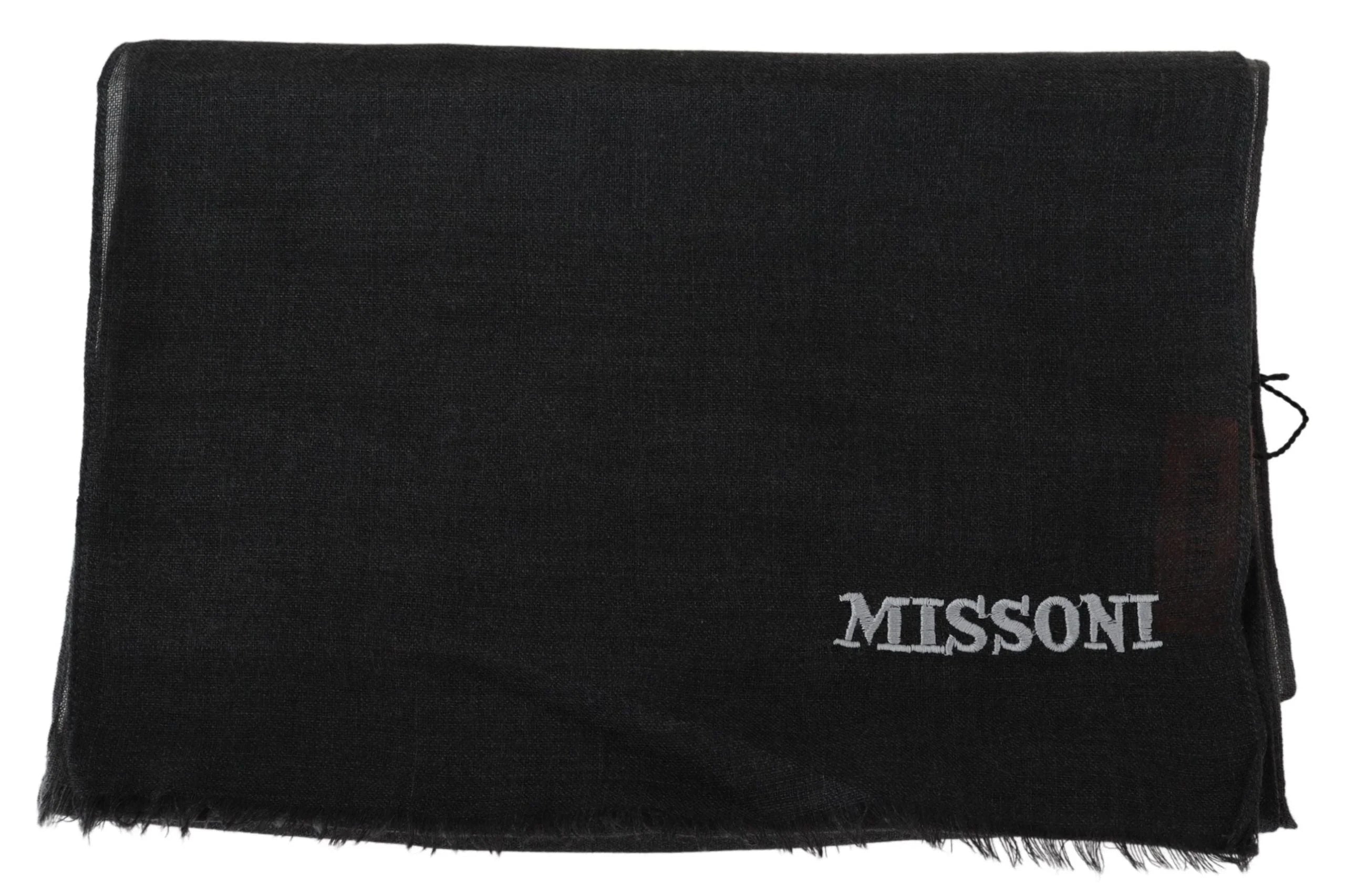 Missoni Black 100% Wool Unisex Neck Wrap Scarf - Scarves & Shawls