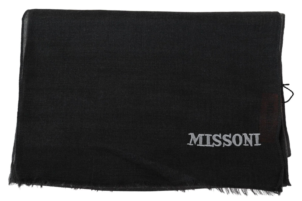 Missoni Black 100% Wool Unisex Neck Wrap Scarf - Scarves & Shawls