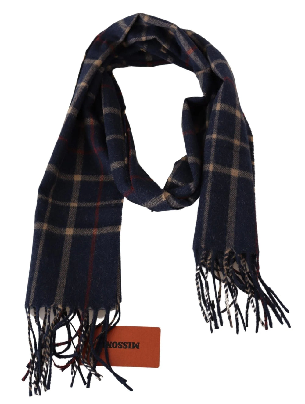 Missoni Black Checkered Unisex Neck Wrap Fringes Scarf - Scarves & Shawls