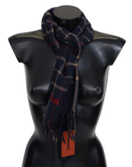 Missoni Black Checkered Unisex Neck Wrap Fringes Scarf - Scarves & Shawls