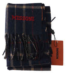 Missoni Black Checkered Unisex Neck Wrap Fringes Scarf - Scarves & Shawls