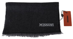Missoni Black Striped Wool Unisex Neck Wrap Scarf - Scarves & Shawls