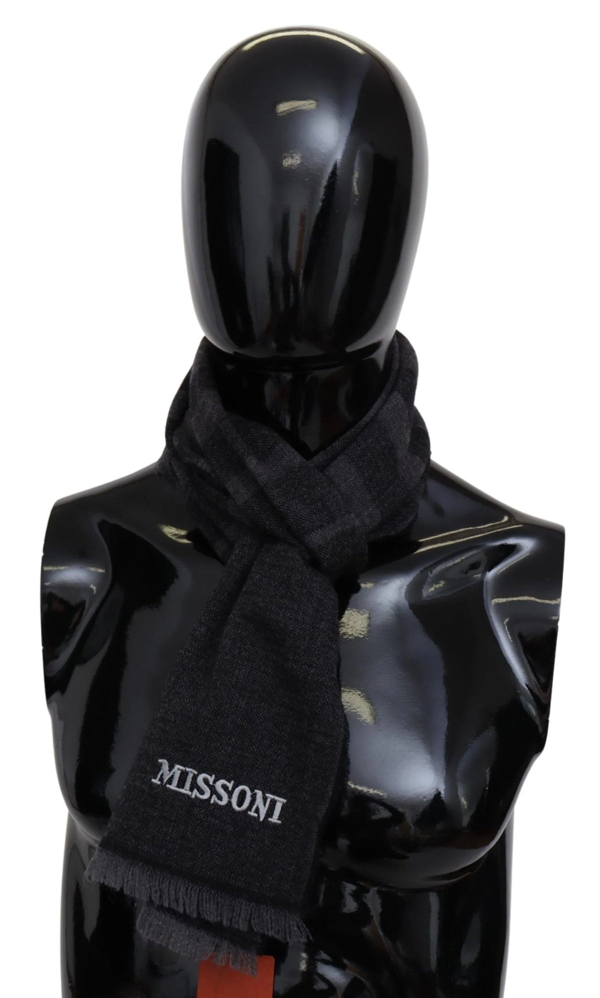 Missoni Black Striped Wool Unisex Neck Wrap Scarf - Scarves & Shawls
