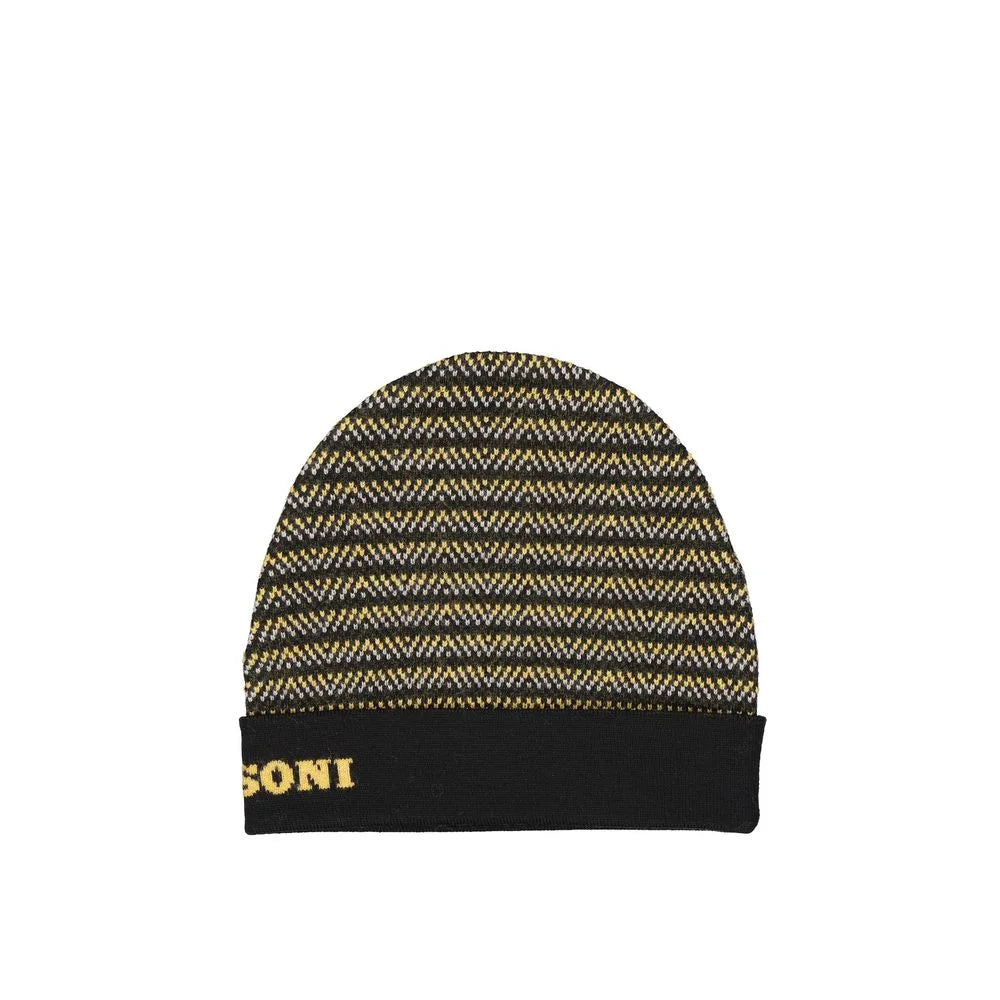Missoni Black Wool Beanie - UNI
