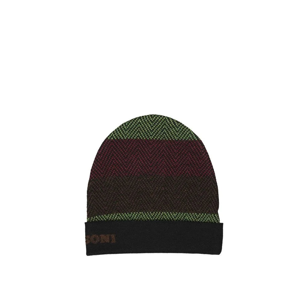 Missoni Black Wool Beanie - UNI