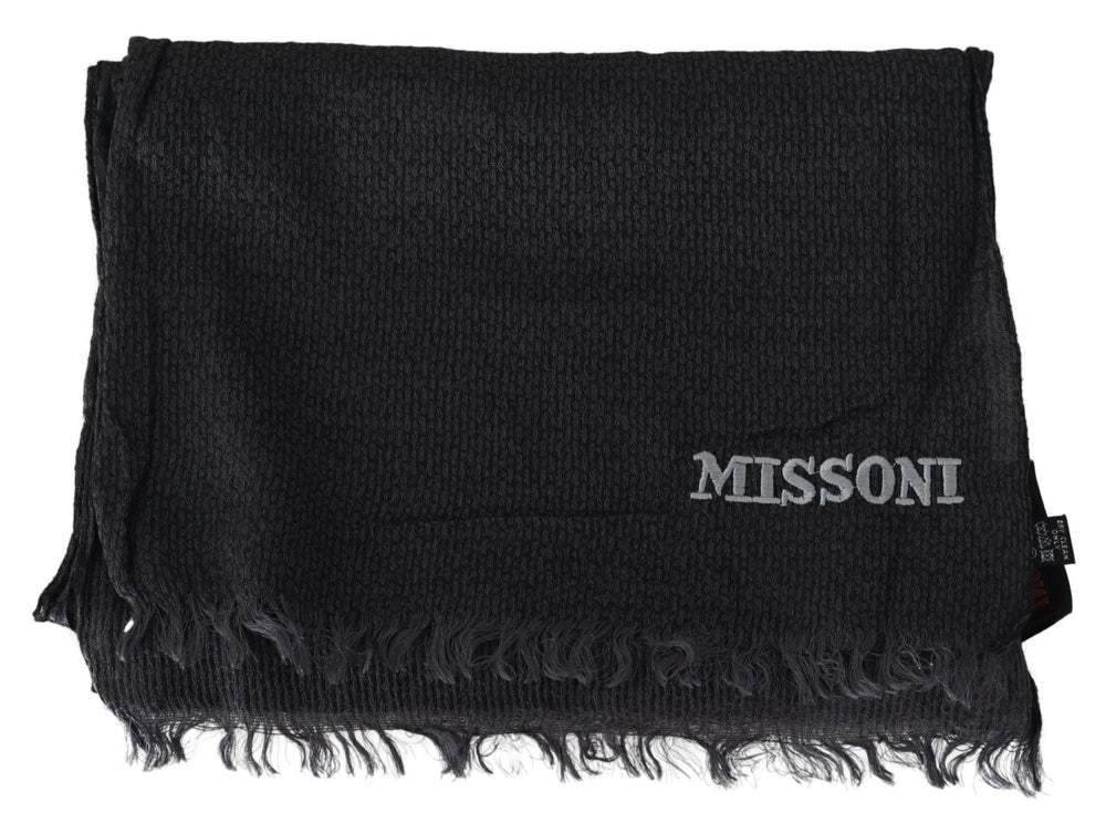 Missoni Black Wool Knit Unisex Neck Wrap Scarf - Scarves & Shawls