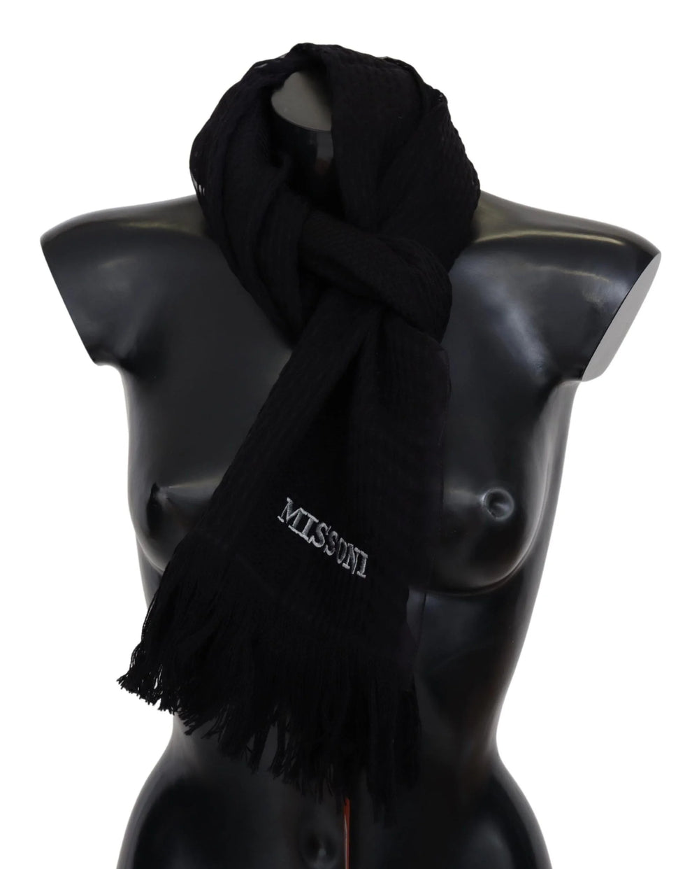 Missoni Black Wool Unisex Neck Warmer Wrap Scarf - Scarves & Shawls