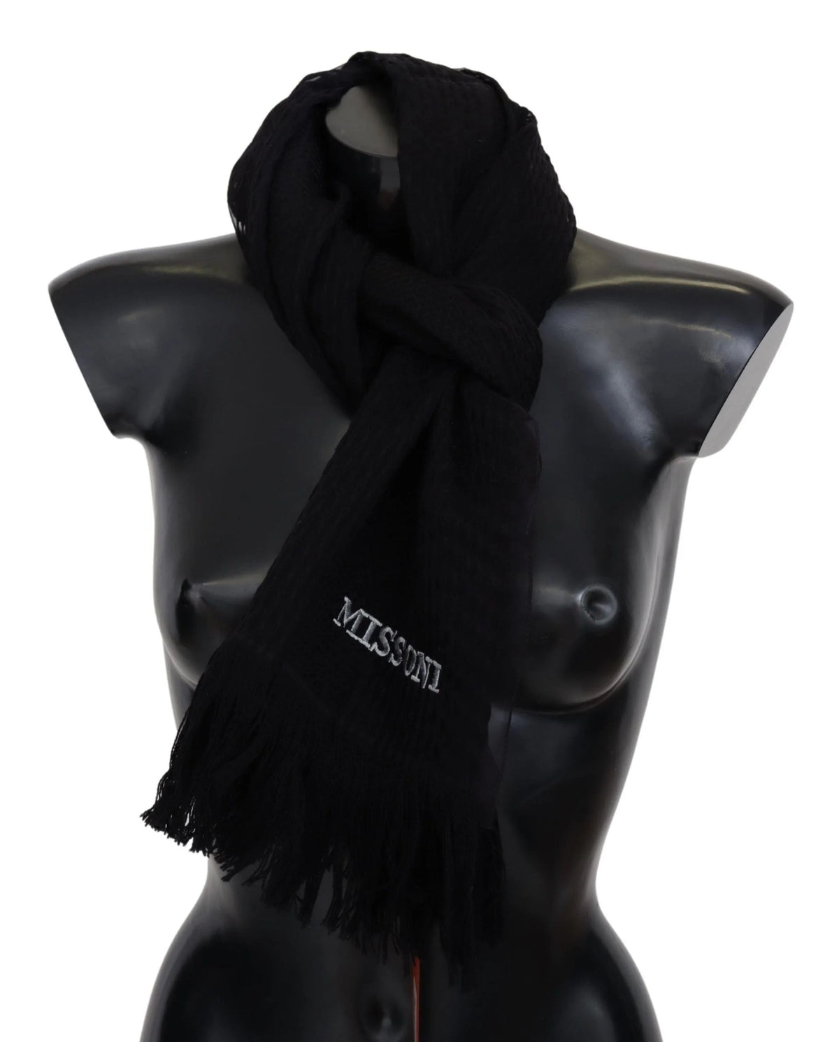 Missoni Black Wool Unisex Neck Warmer Wrap Scarf - Scarves & Shawls