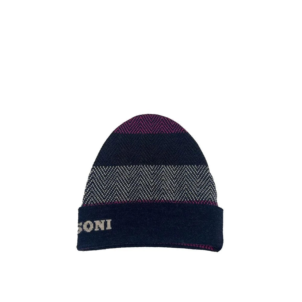 Missoni Blue Wool Beanie - UNI