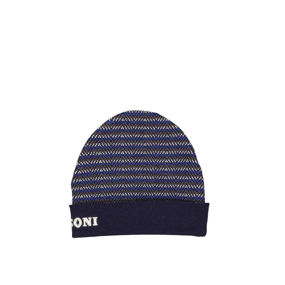 Missoni Blue Wool Beanie - UNI