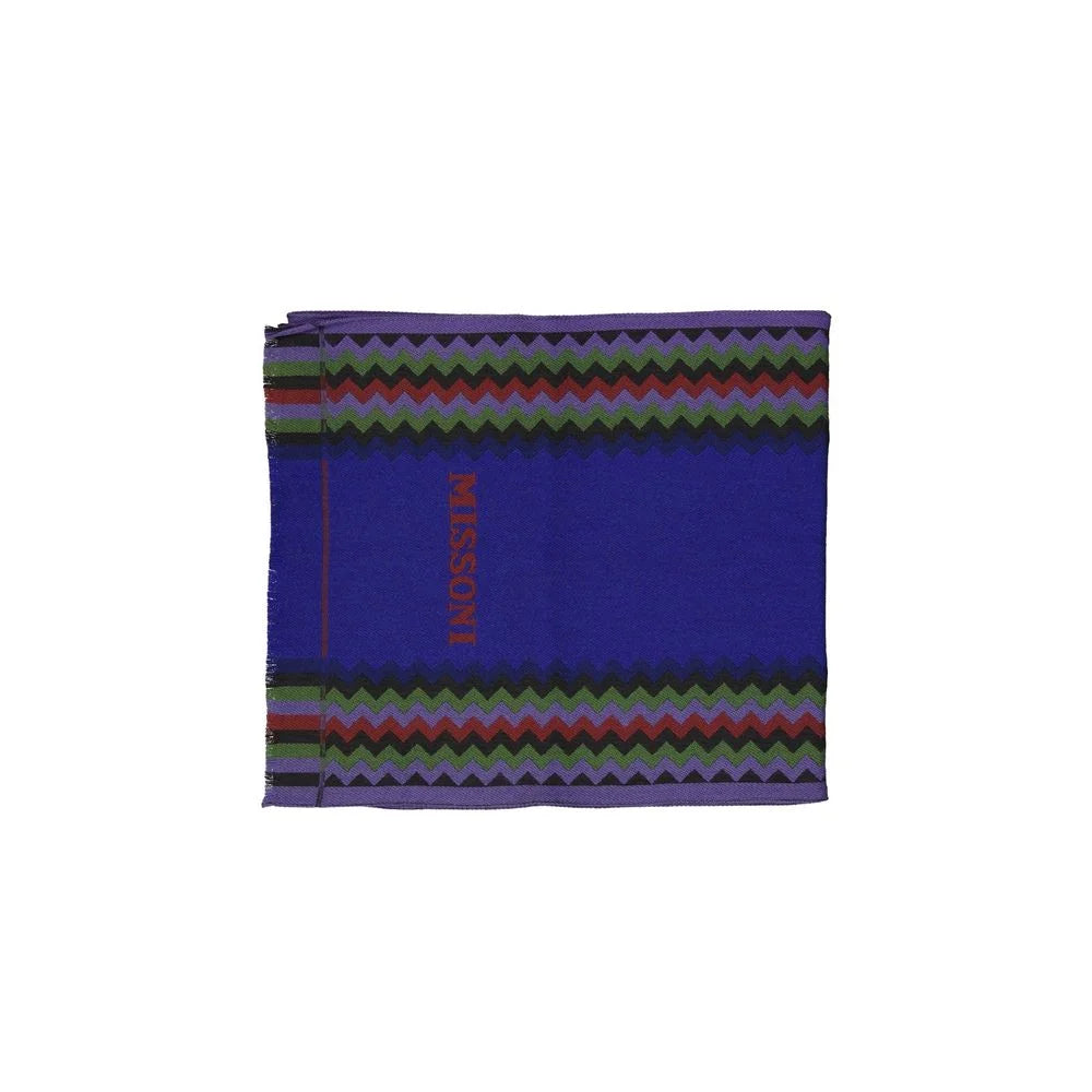 Missoni Blue Wool Scarf