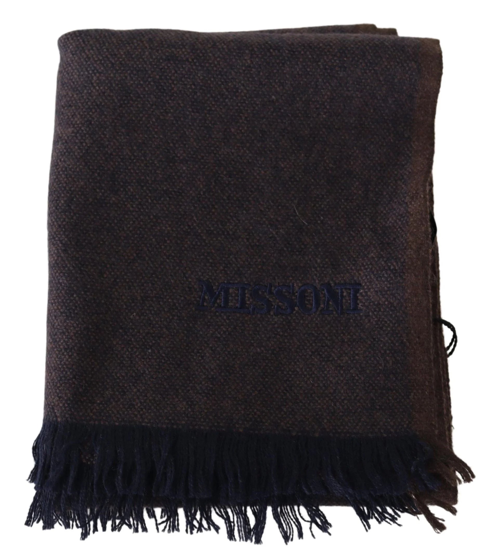 Missoni Brown 100% Cashmere Unisex Neck Wrap Fringes Scarf - Scarves & Shawls