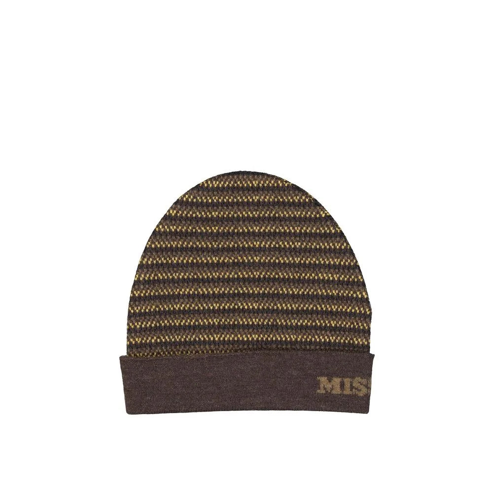 Missoni Brown Wool Beanie - UNI