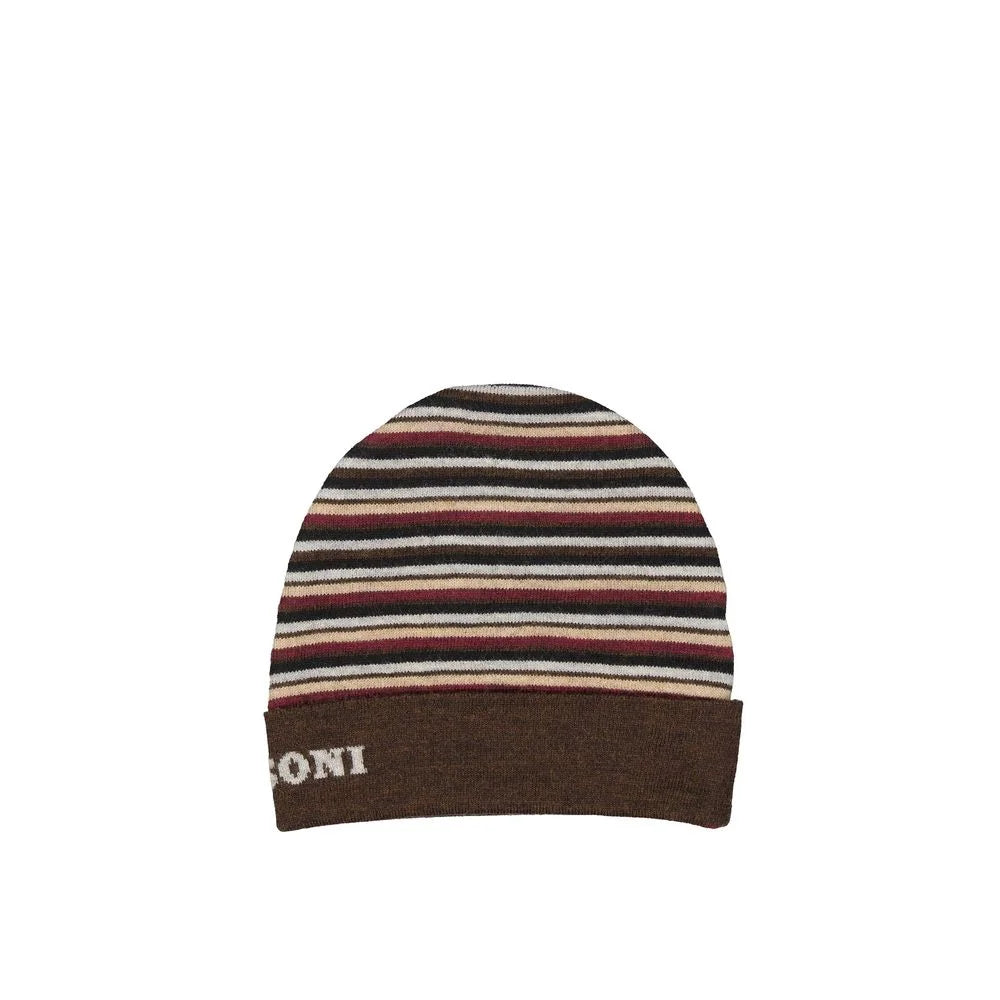 Missoni Brown Wool Beanie - UNI