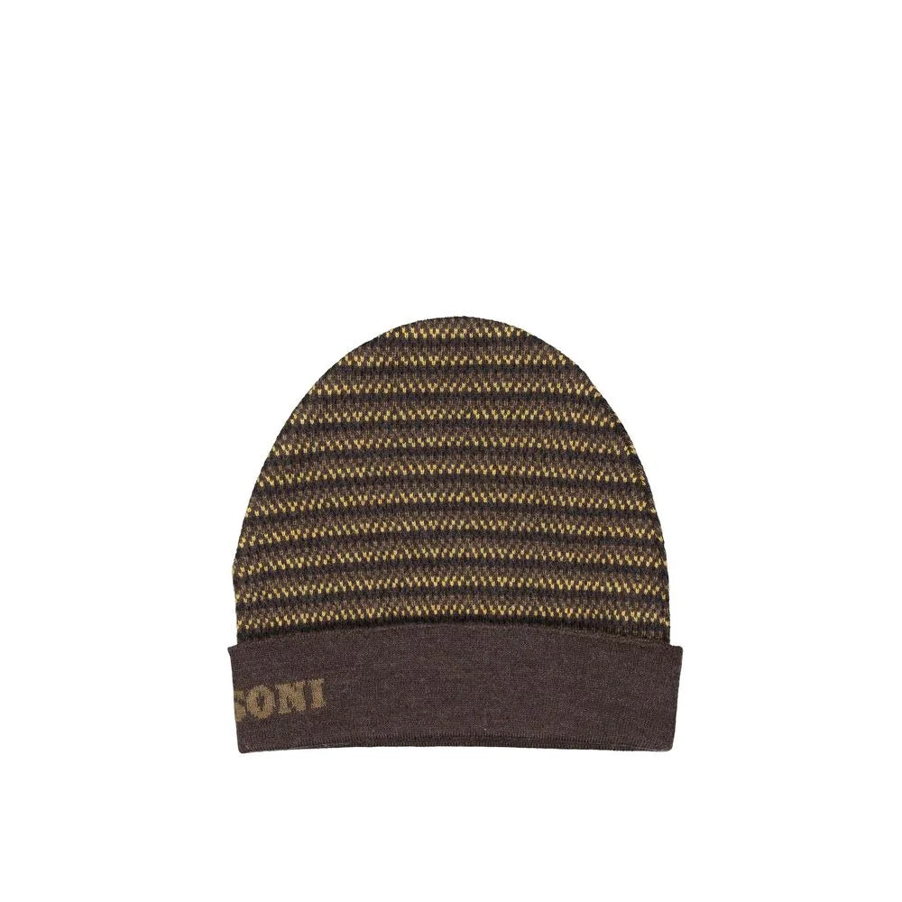 Missoni Brown Wool Beanie - UNI
