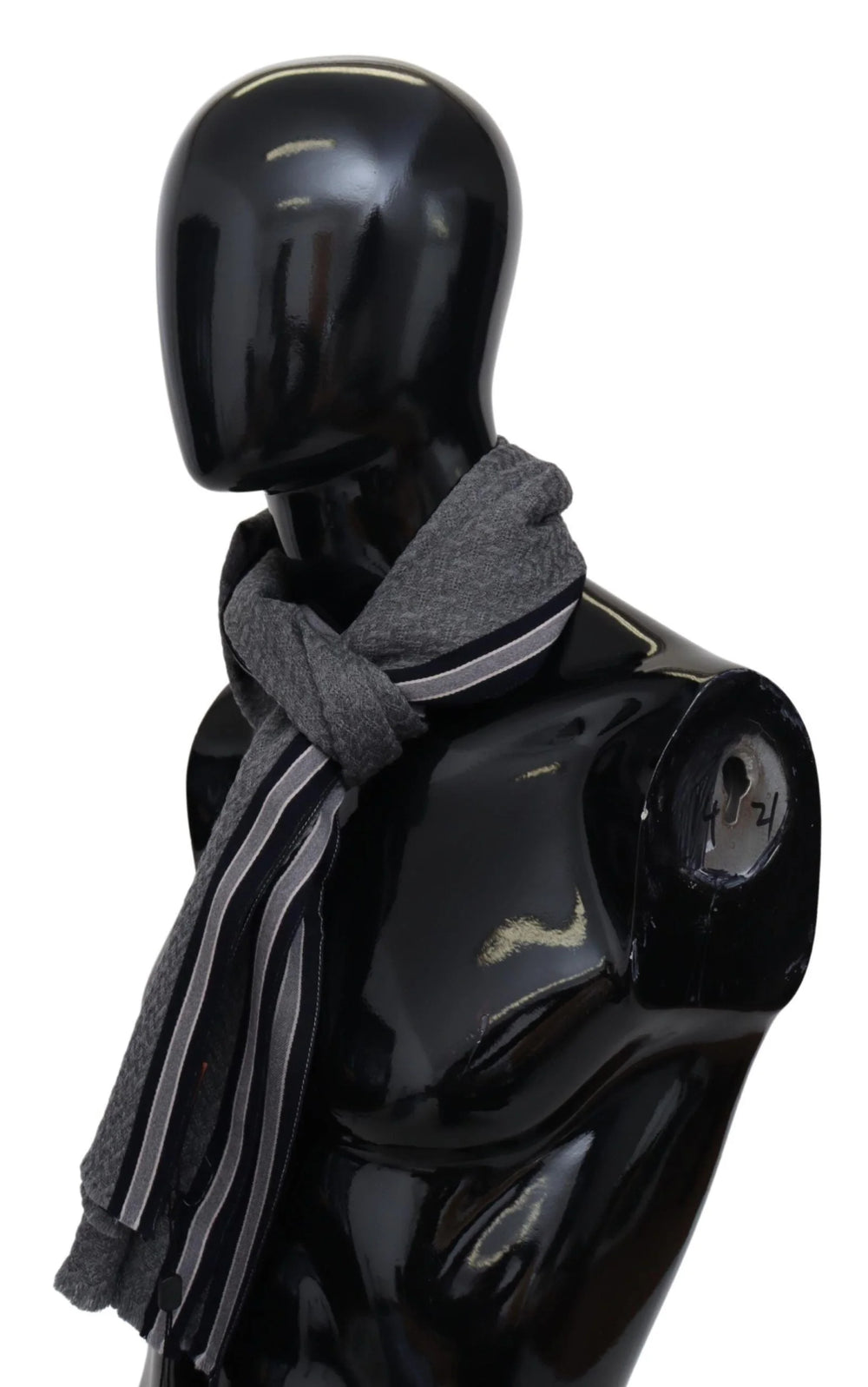 Missoni Gray Stripes Pattern 100% Wool Unisex Neck Wrap Scarf - Scarves & Shawls