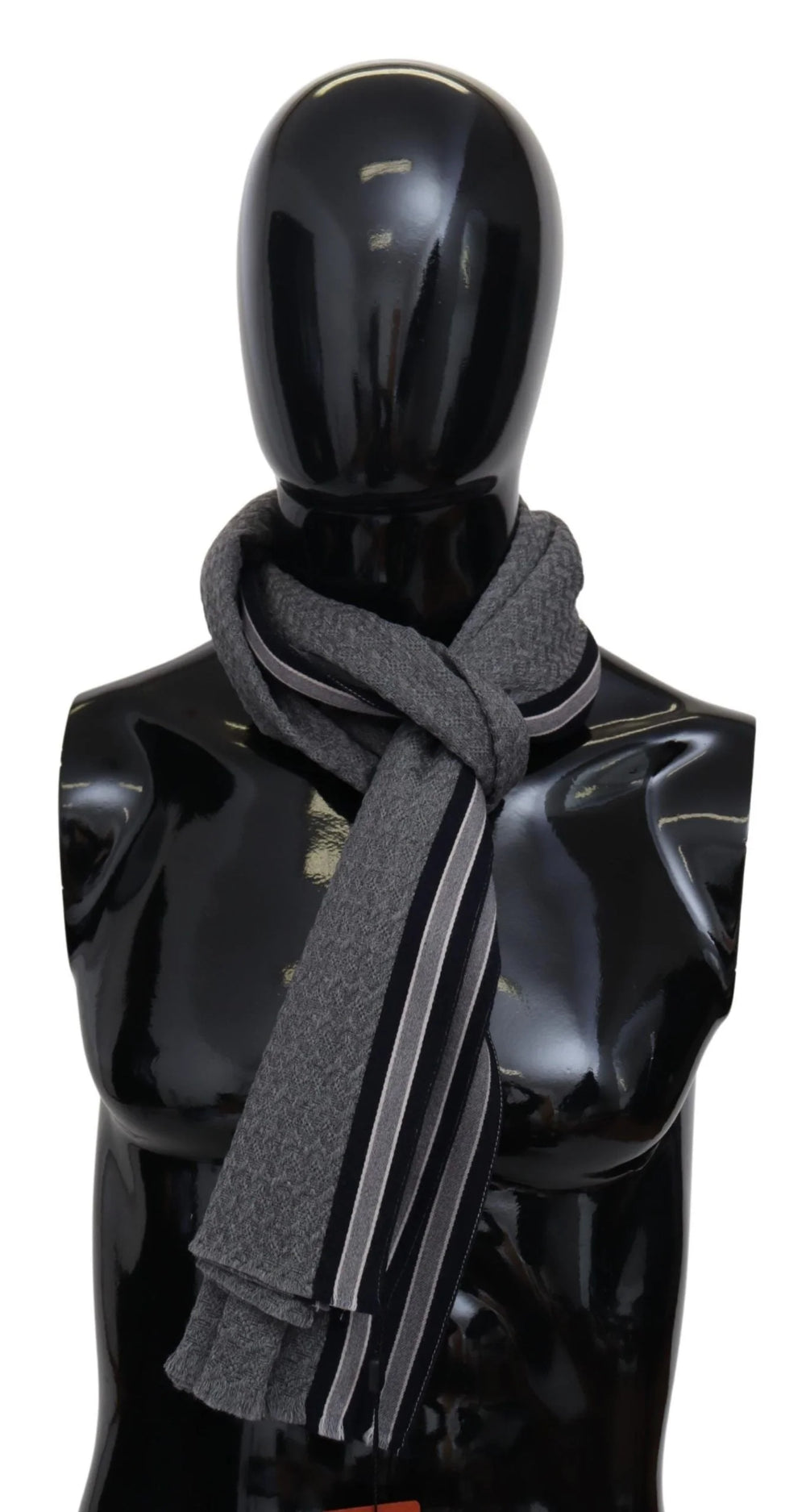 Missoni Gray Stripes Pattern 100% Wool Unisex Neck Wrap Scarf - Scarves & Shawls