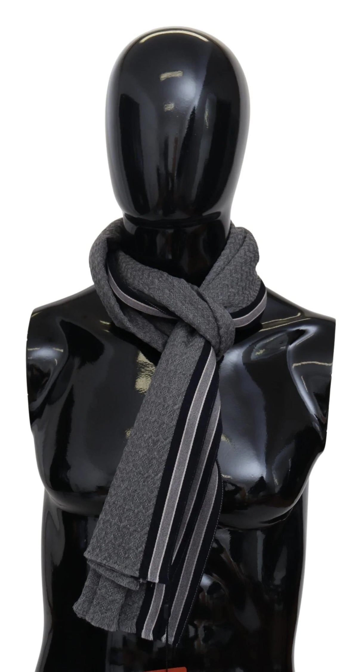 Missoni Gray Stripes Pattern 100% Wool Unisex Neck Wrap Scarf - Scarves & Shawls