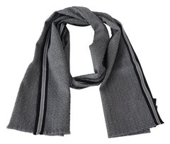 Missoni Gray Stripes Pattern 100% Wool Unisex Neck Wrap Scarf - Scarves & Shawls