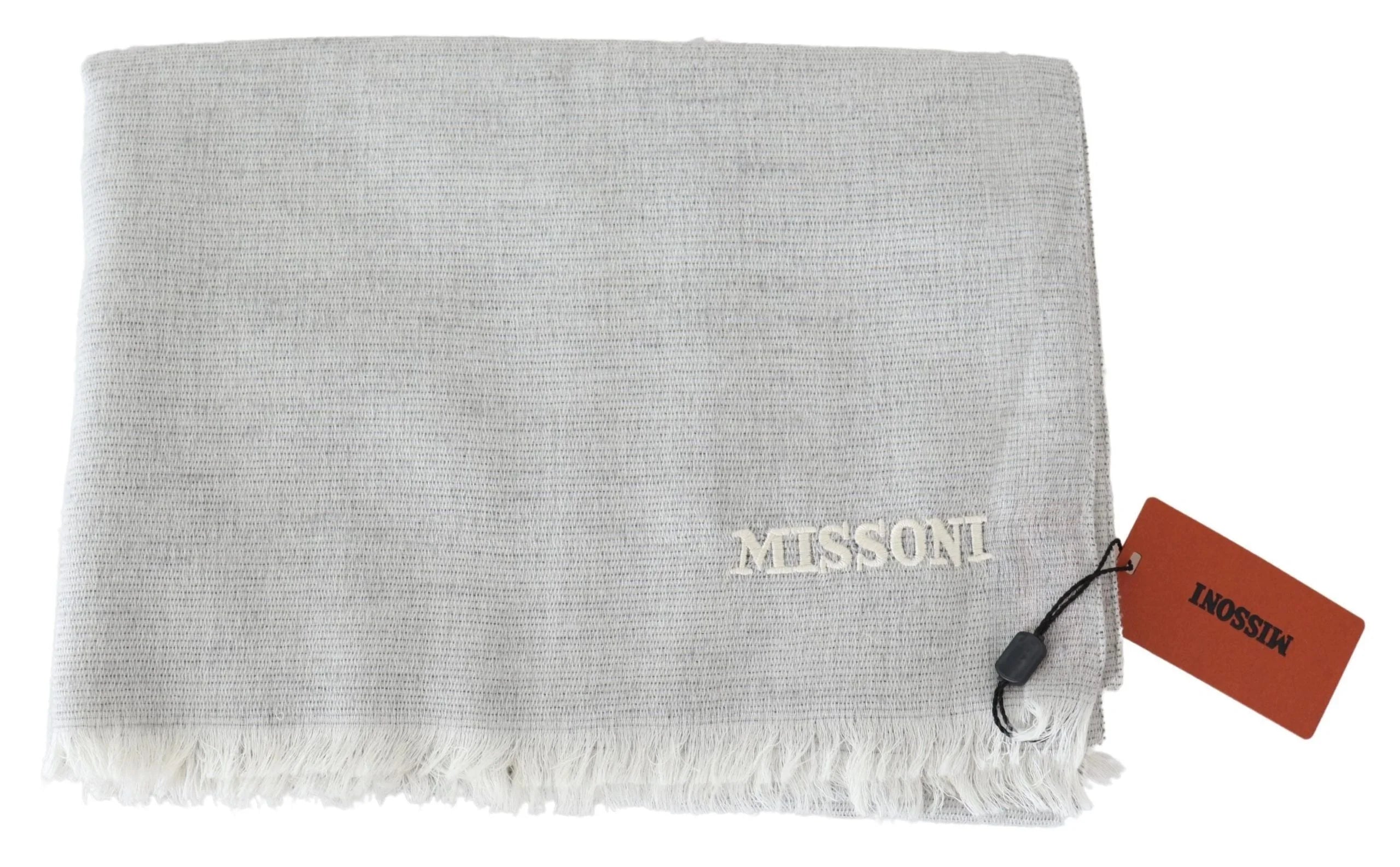 Missoni Gray Wool Knit Unisex Neck Wrap Scarf - Scarves & Shawls