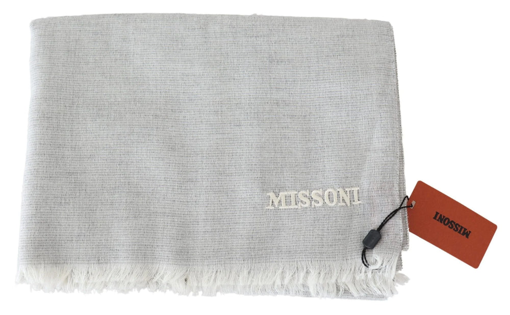 Missoni Gray Wool Knit Unisex Neck Wrap Scarf - Scarves & Shawls