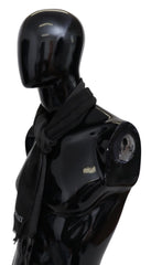 Missoni Gray Wool Unisex Neck Wrap Shawl Fringes Logo Scarf - Scarves & Shawls