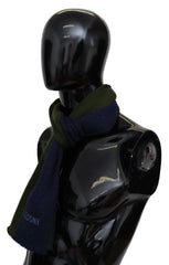 Missoni Green Striped Wool Unisex Neck Wrap Shawl Blue - Scarves & Shawls