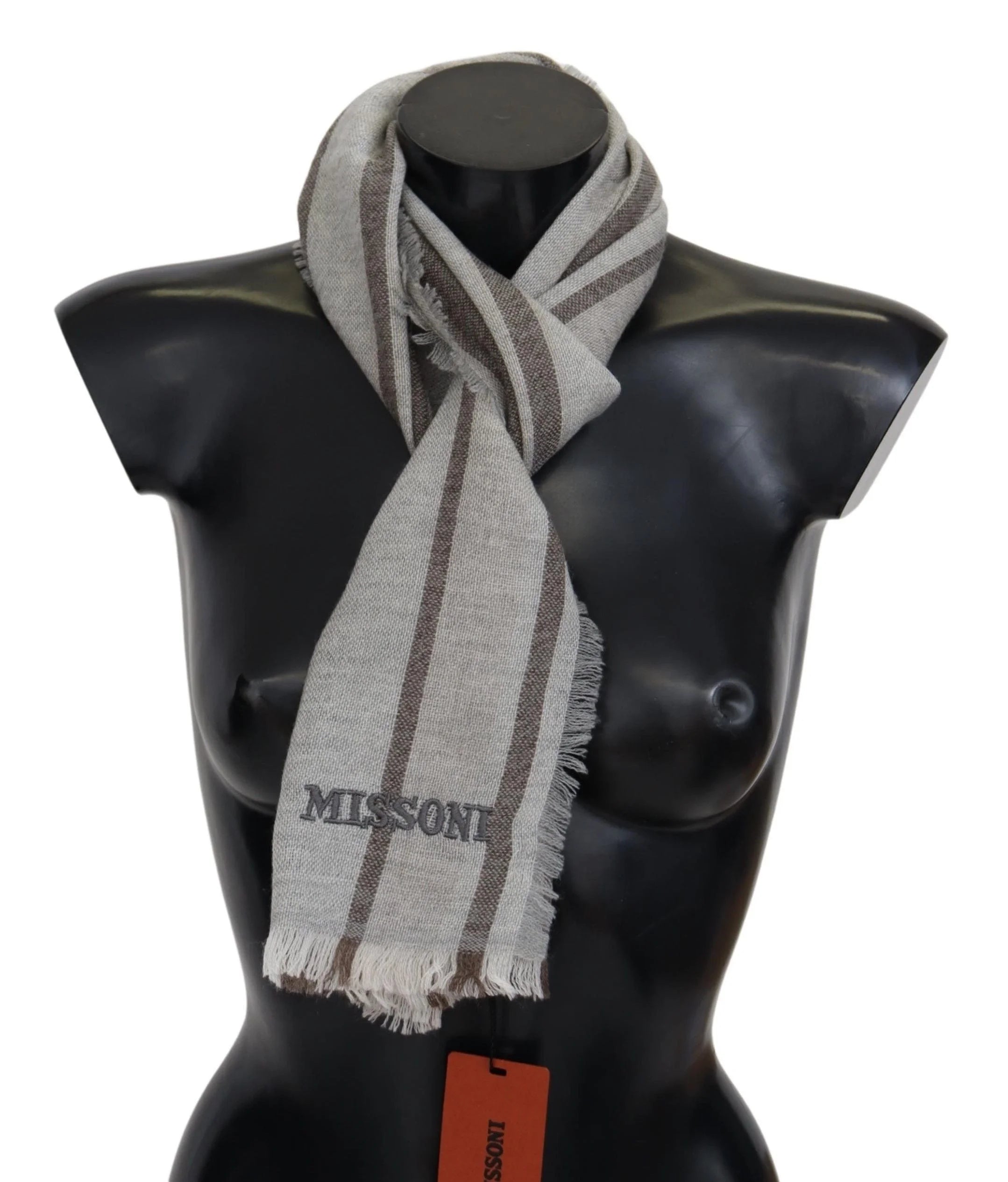 Missoni Multicolor Striped Wool Unisex Neck Wrap Scarf - Scarves & Shawls