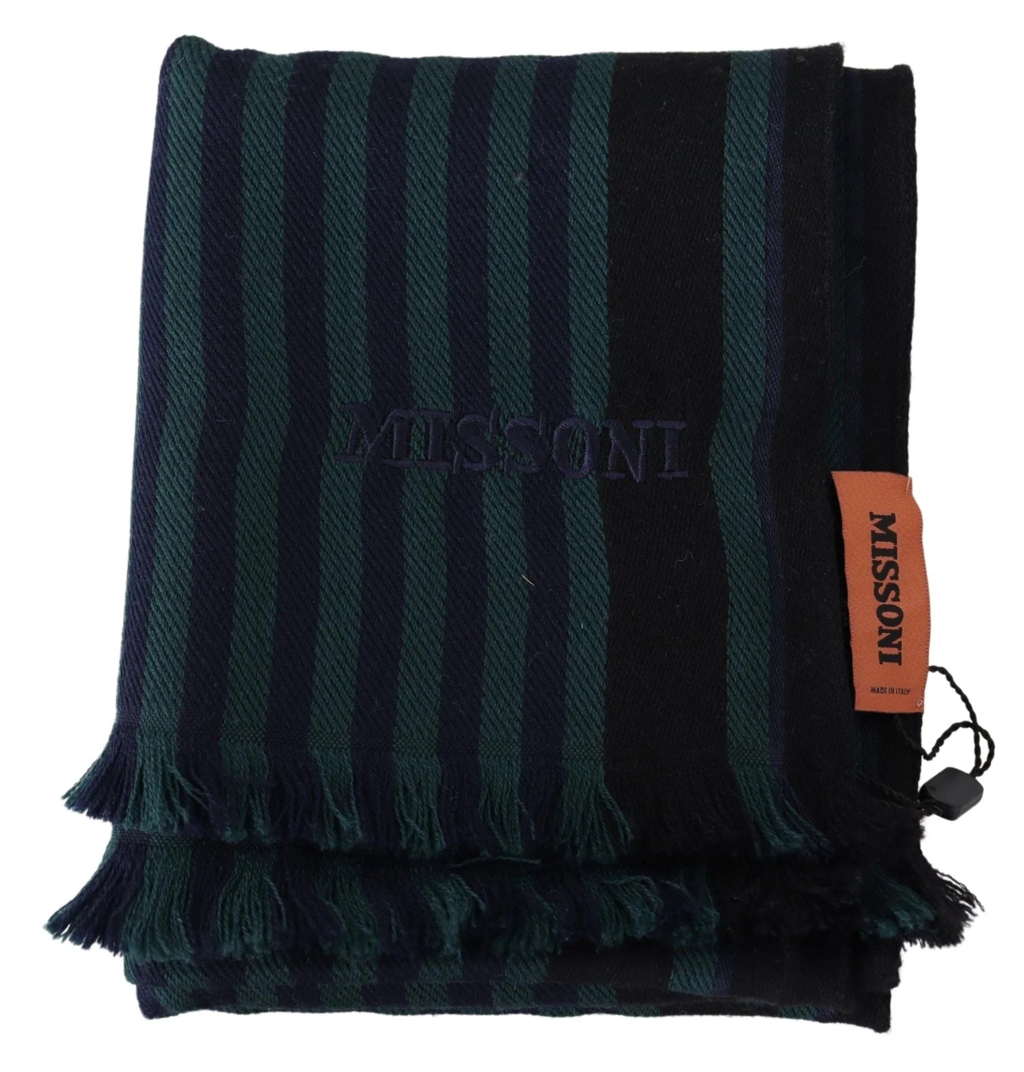 Missoni Multicolor Striped Wool Unisex Neck Wrap Shawl - Scarves & Shawls