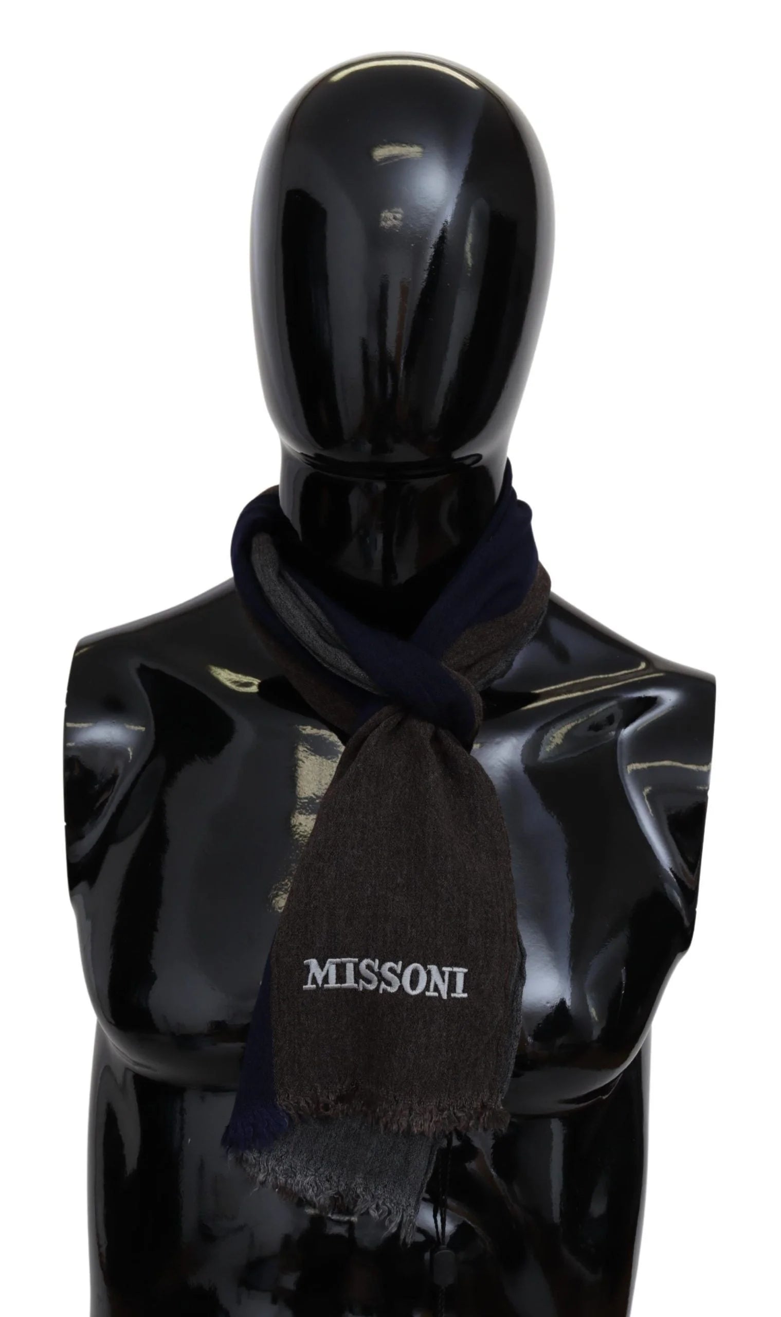 Missoni Multicolor Striped Wool Unisex Wrap Fringes Scarf - Scarves & Shawls