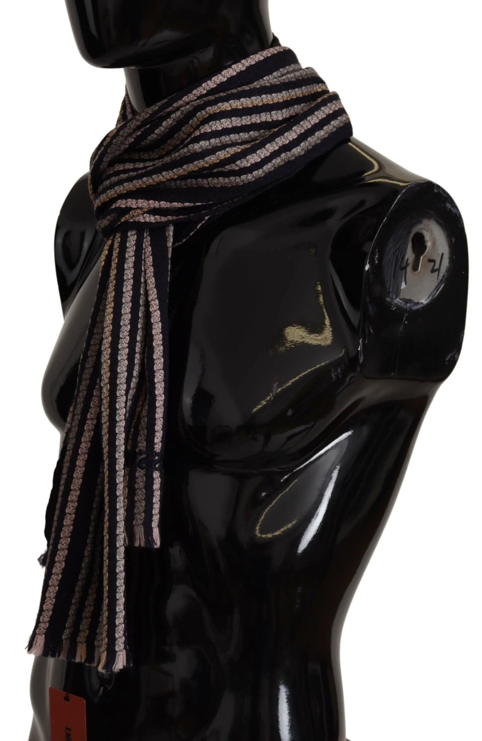 Missoni Multicolor Stripes Wool Knit Fringe Shawl Scarf - Scarves & Shawls