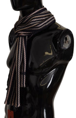 Missoni Multicolor Stripes Wool Knit Fringe Shawl Scarf - Scarves & Shawls