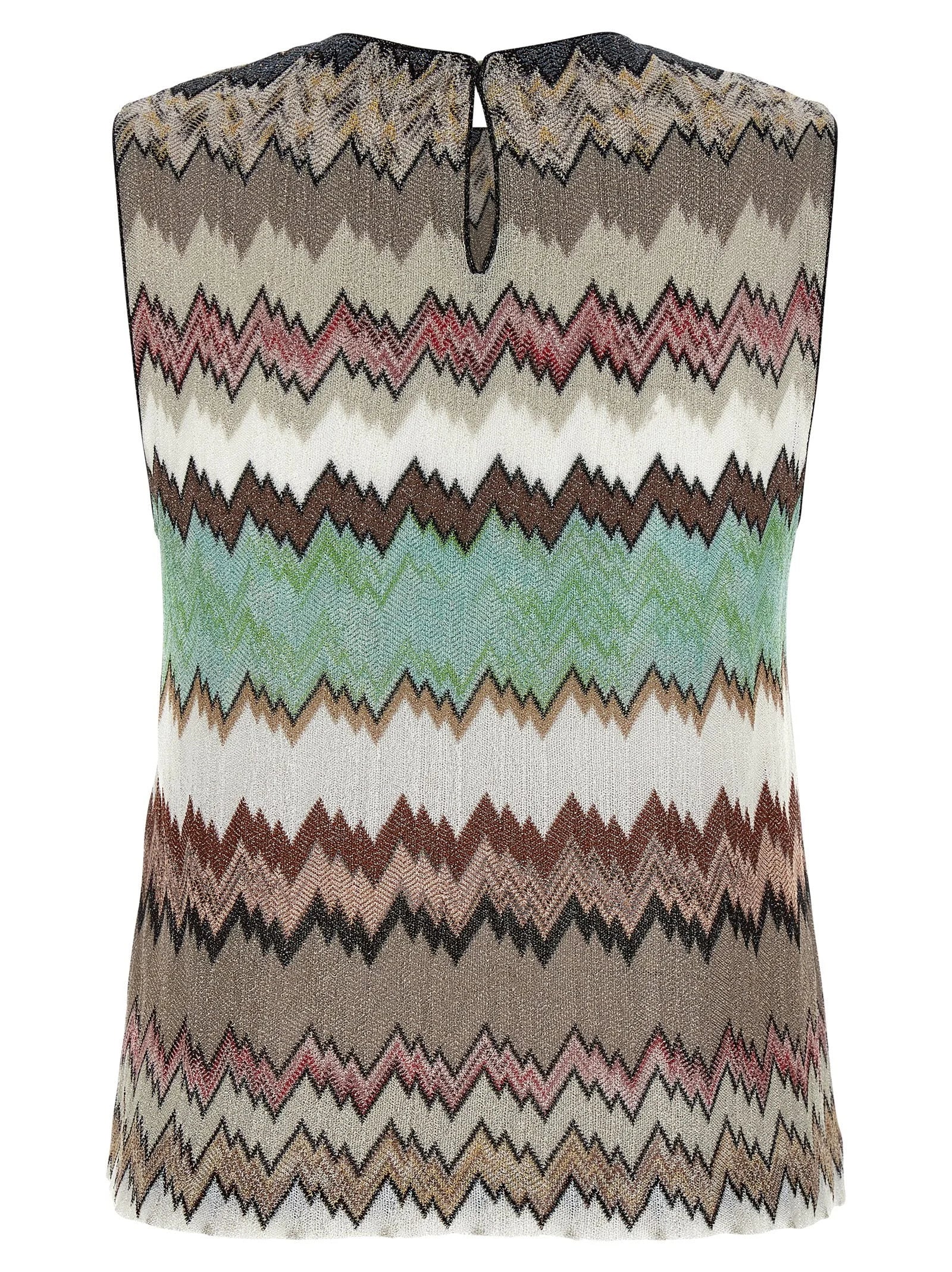 Missoni Multicolor Viscose Sleeveles T-Shirt - IT44