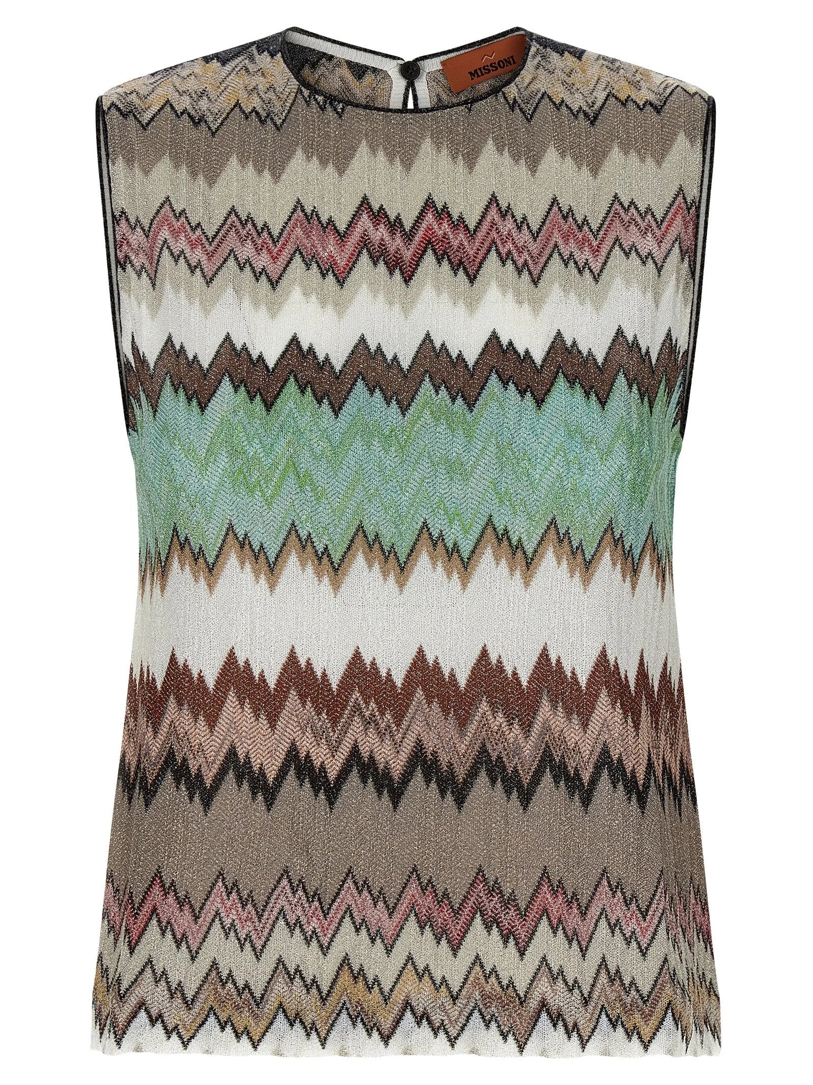Missoni Multicolor Viscose Sleeveles T-Shirt - IT44