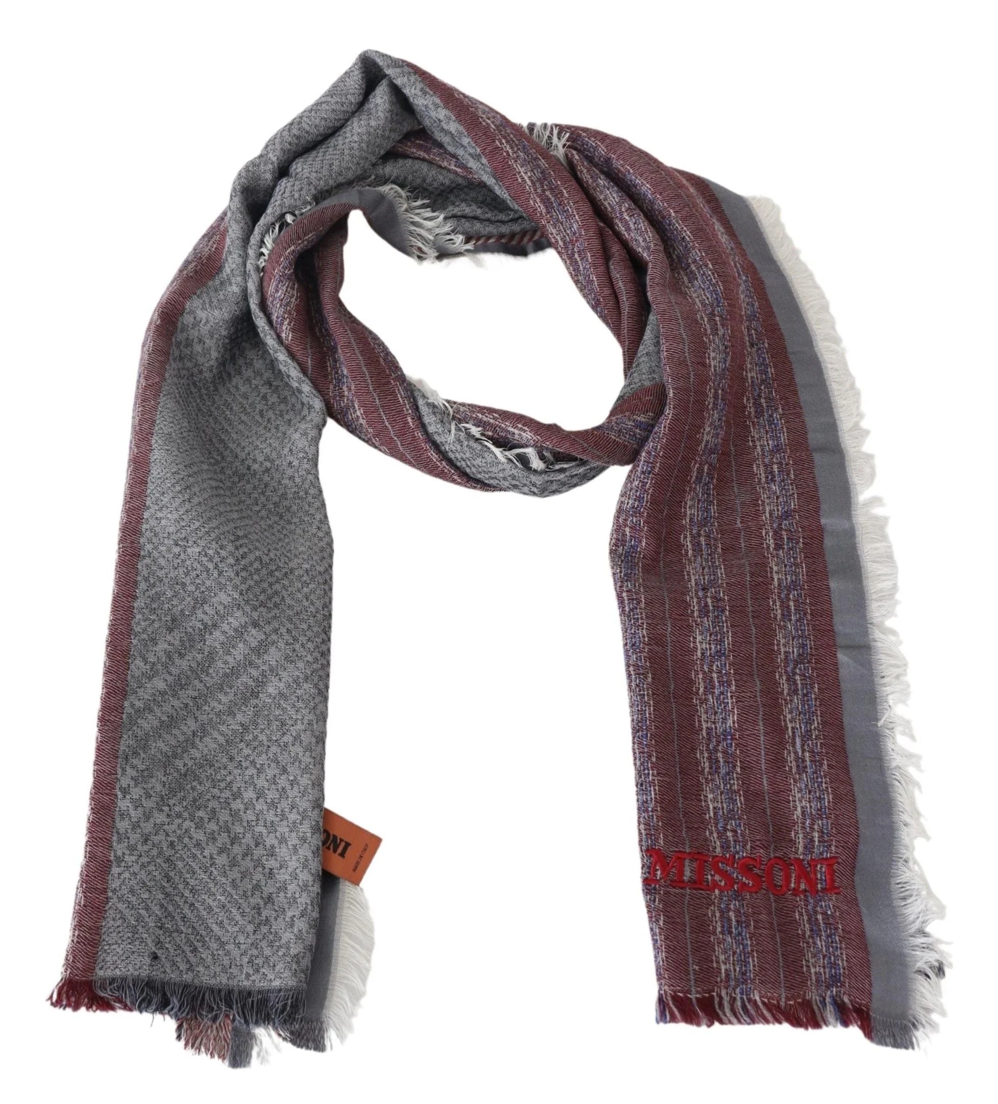 Missoni Multicolor Wool Striped Unisex Neck Wrap Shawl Scarf - Scarves & Shawls