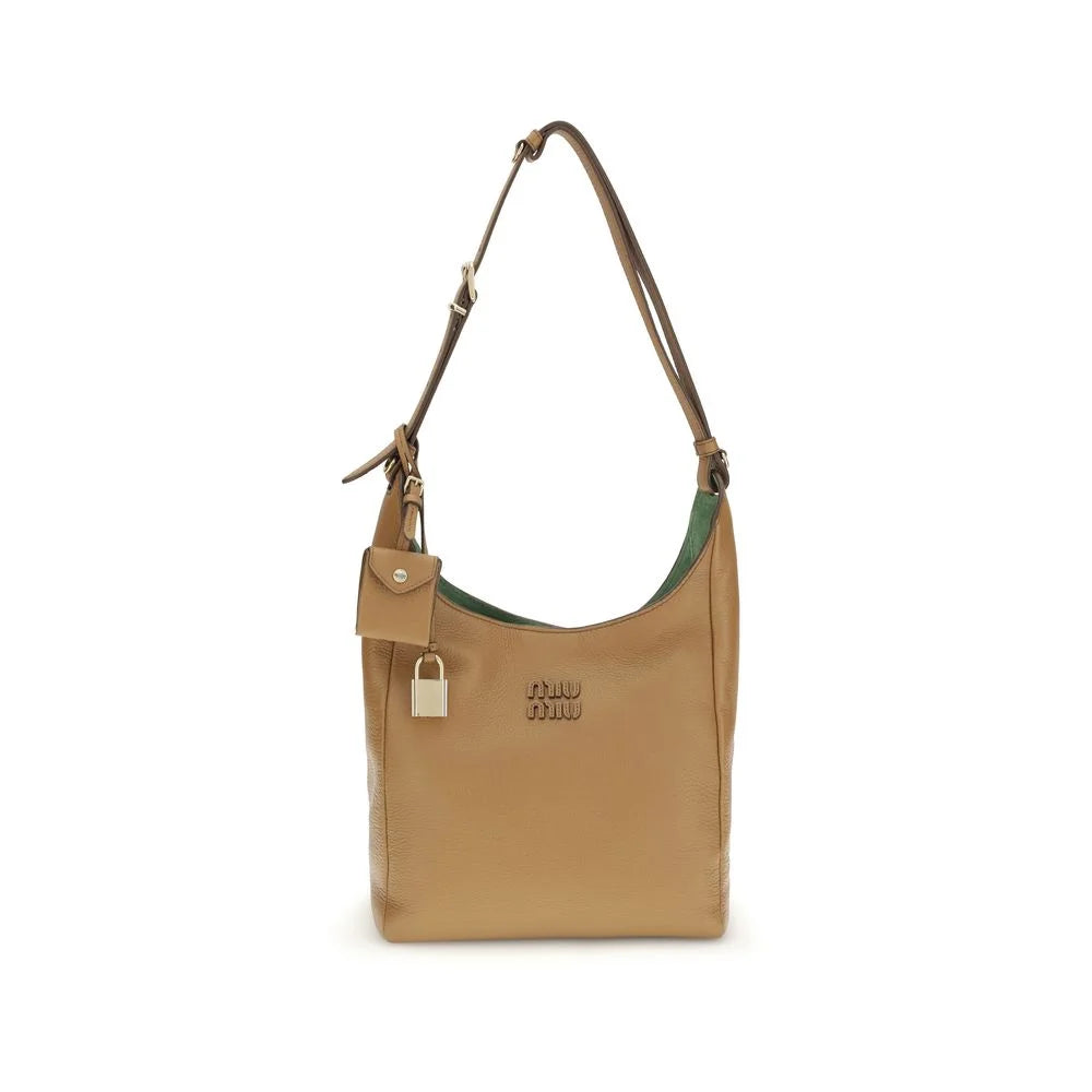 Miu Miu Beige Calf Leather Bos Taurus Backet Bag
